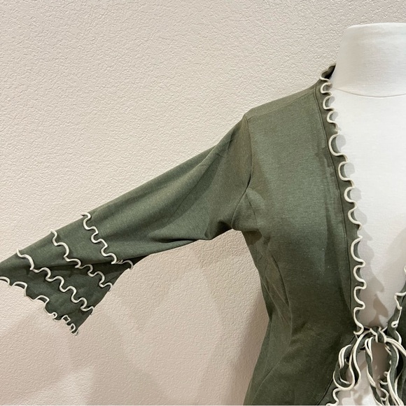 Laura Hlavac Olive Ruffled Cardigan Duster Size Small - Picture 5 of 13